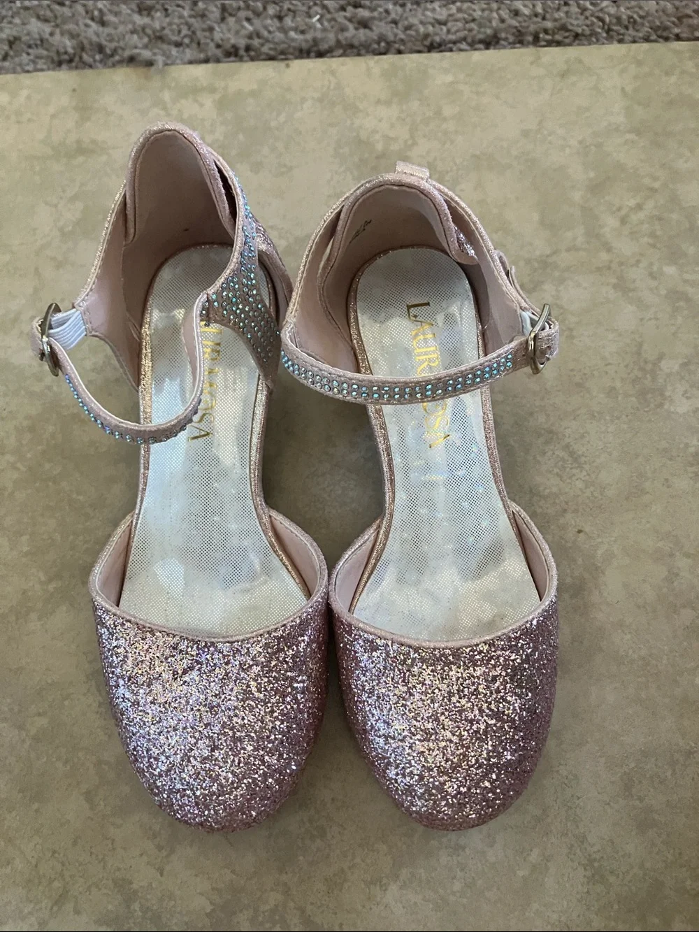 LAURMOSA Pink Glitter & Rhinestone Dress Shoes Size: 13